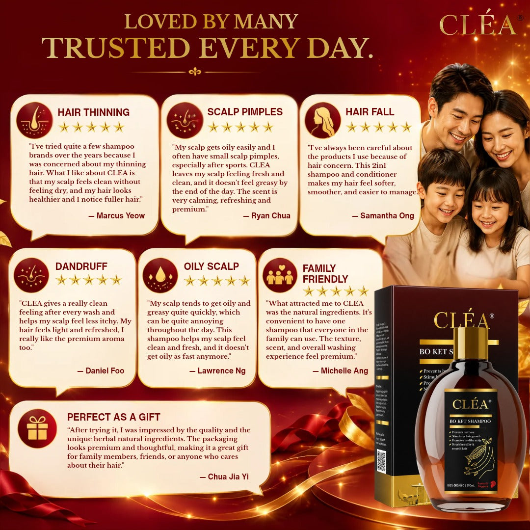CLÉA BO KET Discovery Pack – 1 x 350ml + Free 1 x 50ml Travel Size | Made in Singapore