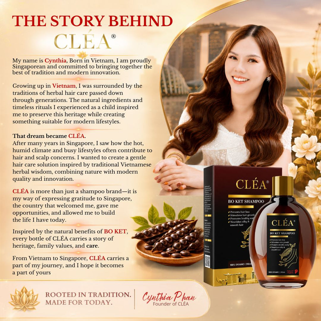 CLÉA BO KET Discovery Pack – 1 x 350ml + Free 1 x 50ml Travel Size | Made in Singapore