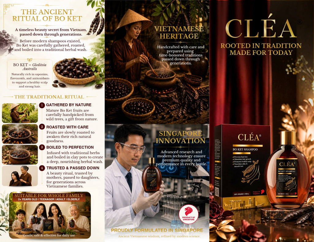 CLÉA BO KET Discovery Pack – 1 x 350ml + Free 1 x 50ml Travel Size | Made in Singapore