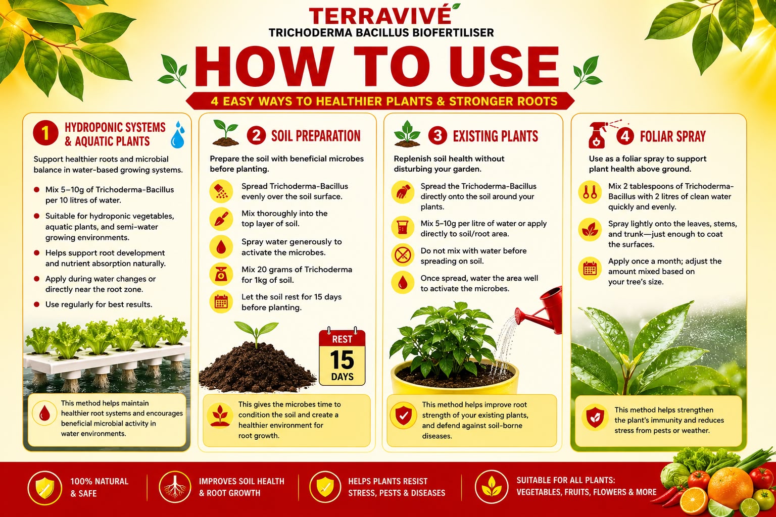 TERRAVIVÉ National Day Special | 4 × 1kg Biofertiliser Bags for $61